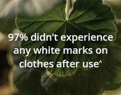97% didn't experience any white marks on clothes after use^
